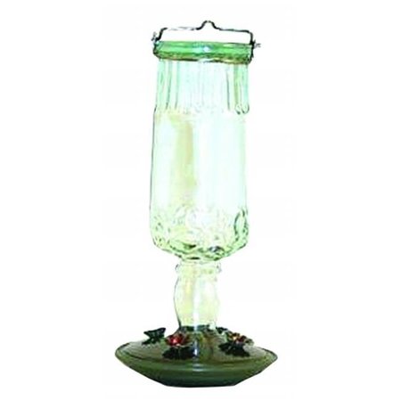 DARETOCARE Perky-Pet Antique Bottle Glass Hummingbird Feeder 24 Ounce Green 8120-2 DA45150